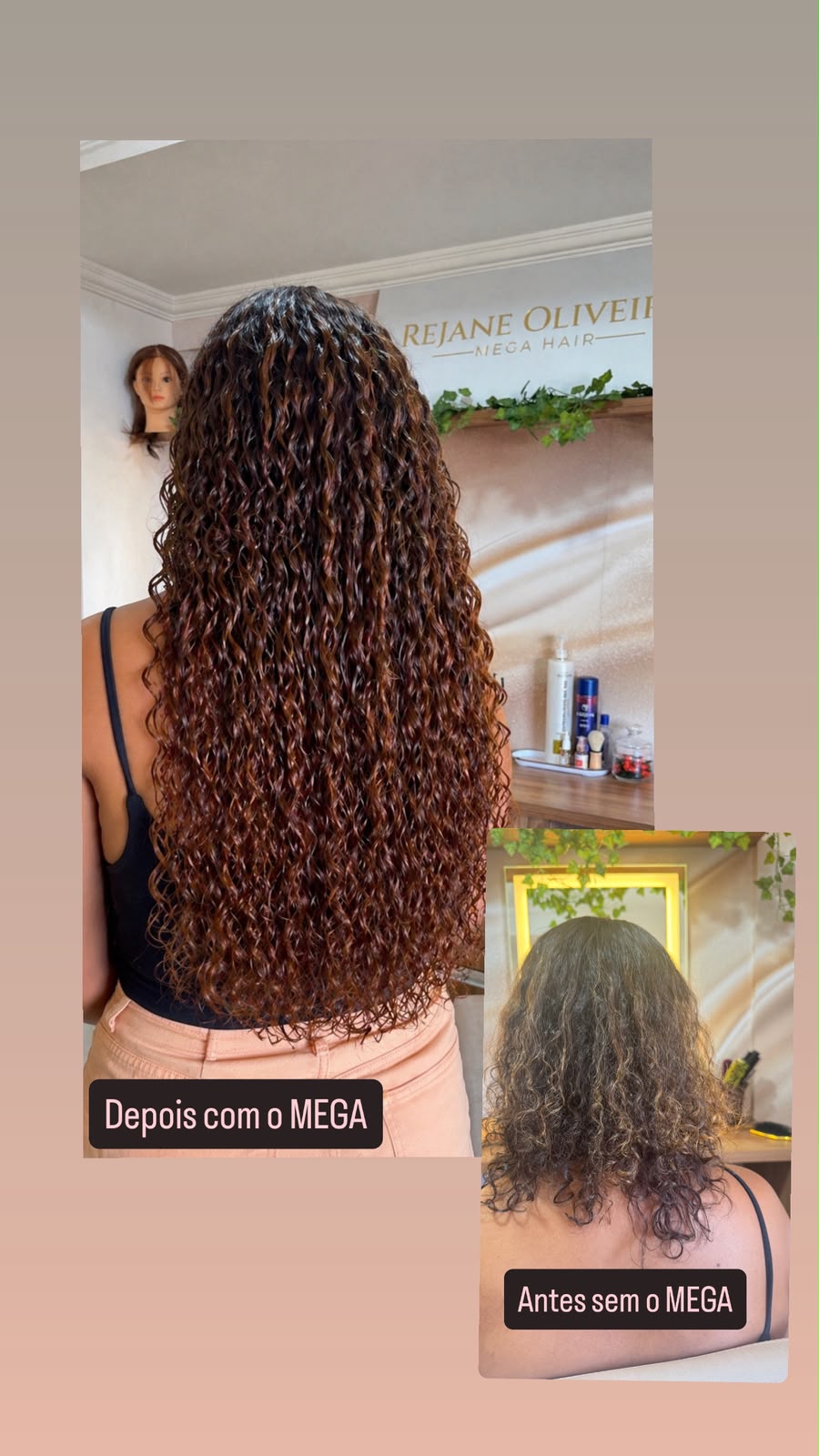 Mega hair em cabelo cacheado com volume e comprimento